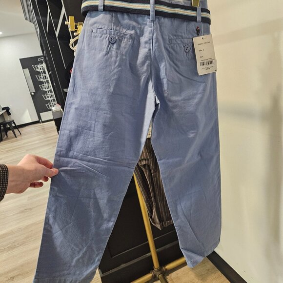 Prinston Chinos Boys Blue Pants w Belt US 8 - Picture 3 of 5